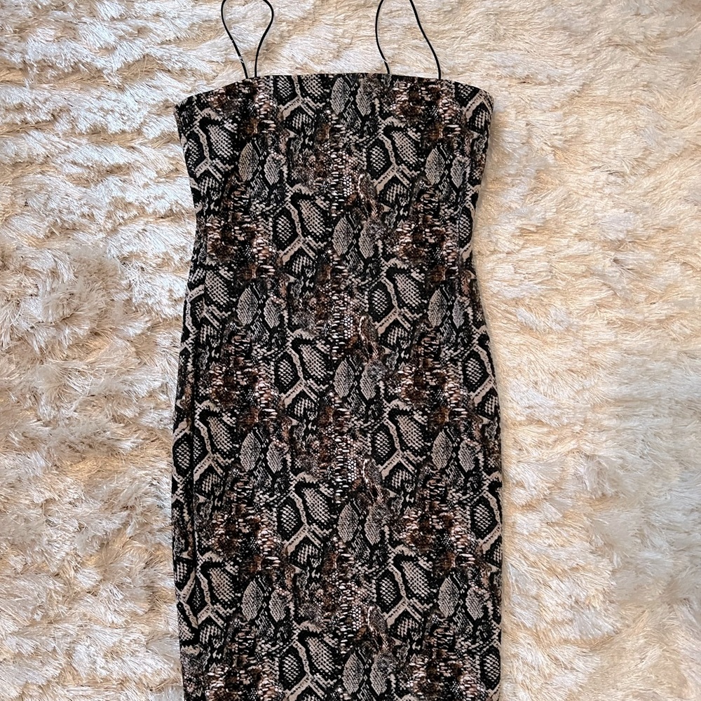 Snake skin mini dress